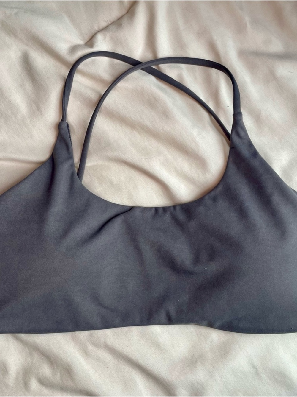 Aurola Dark Gray Strappy Bralette Sports Bra Women's Size Small